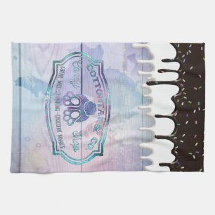 Easter Bunny Cottontail Candy Shop Sign Chocolate  Tea Towel