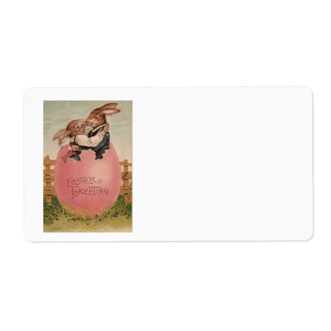 Easter Bunny Couple Kissing Painted Coloured Egg (Front)