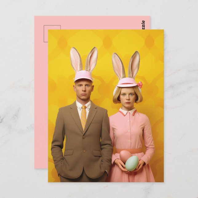 Easter Bunny Couple Postcard (Front/Back)