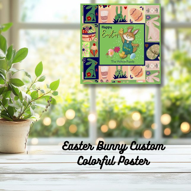 Easter Bunny  Custom Colourful   Poster (Easter Bunny Custom Colorful Poster)