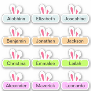 Easter Bunny Custom Multiple Name Stickers