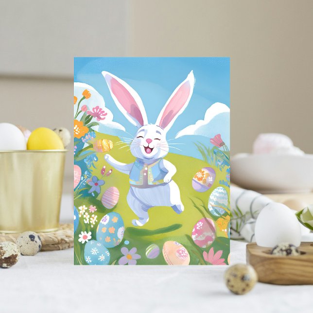 Easter Bunny | Cute Easter Pastel Wildflower Holiday Postcard (Creator Uploaded)