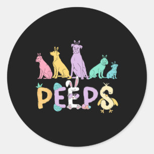 Easter Bunny Cute Easter Rabbit Dog Lover Chick Sp Classic Round Sticker