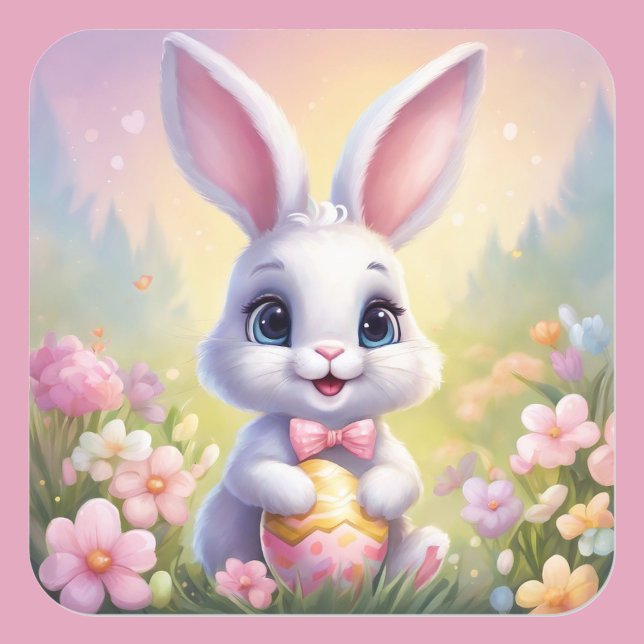 Easter Bunny Cute Floral Sticker in Spring Colours (Creator Uploaded)