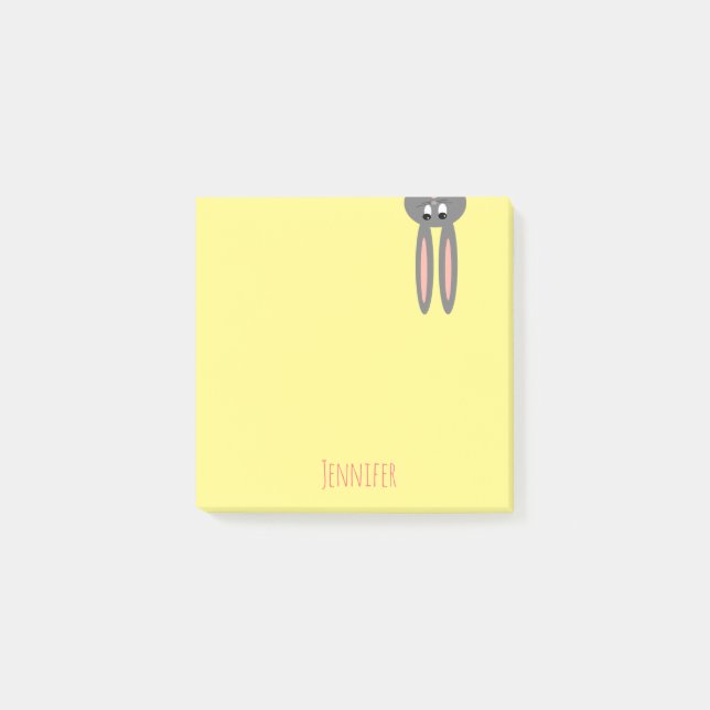 Easter Bunny Cute Personalised Post-It Notes (Front)
