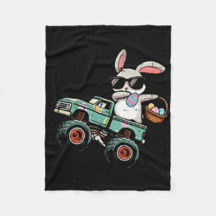 Easter Bunny Dab On Monster Truck Boys Kids Toddle Fleece Blanket