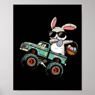 Easter Bunny Dab On Monster Truck Boys Kids Toddle Poster