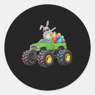 Easter Bunny Dabbing Monster Truck Easter Eggs Rab Classic Round Sticker