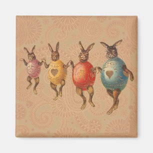 Easter Bunny Dancing Eggs Magnet