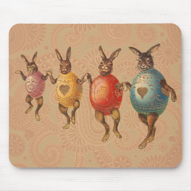 Easter Bunny Dancing Eggs Mouse Mat (Front)