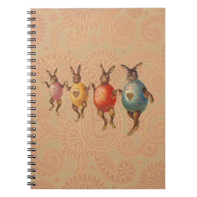 Easter Bunny Dancing Eggs Notebook (Front)