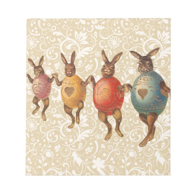 Easter Bunny Dancing Eggs Notepad (Front)