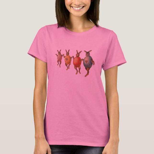 Easter Bunny Dancing Eggs T-Shirt (Front)