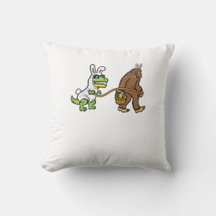 Easter Bunny Dino Bigfoot Sasquatch Trex Men Boys  Cushion