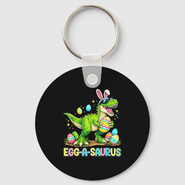 Easter Bunny Dinosaur Egg A Saurus Trex Funny  Key Ring (Front)