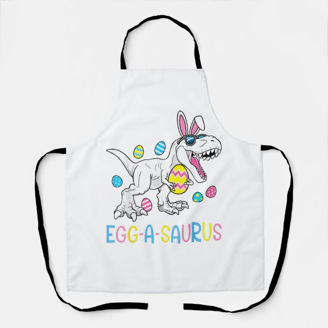 Easter Bunny Dinosaur Egg A Saurus TRex Kids Boys  Apron (Front)