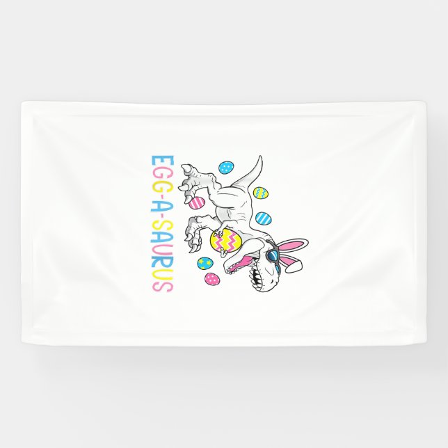 Easter Bunny Dinosaur Egg A Saurus TRex Kids Boys  Banner (Horizontal)