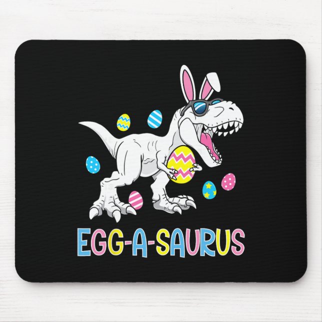 Easter Bunny Dinosaur Egg A Saurus Trex Kids Boys  Mouse Mat (Front)