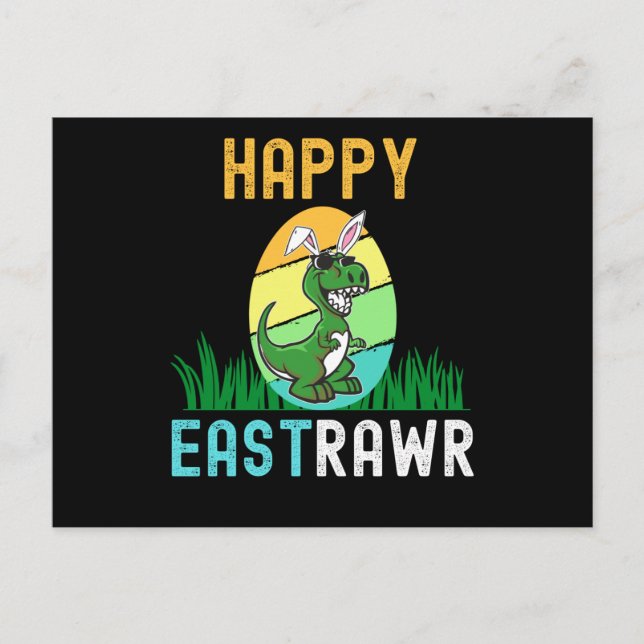 Easter Bunny Dinosaur Egg Funny 2022 T-Rex Gift Postcard (Front)