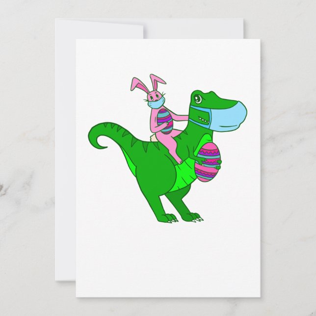 easter bunny dinosaur pandemic invitation (Front)