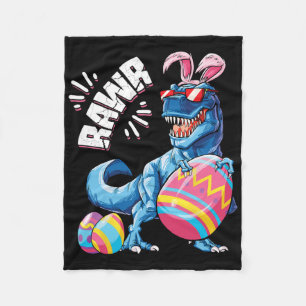 Easter Bunny Dinosaur T Rex Eggs Boys Kids Girl Ra Fleece Blanket