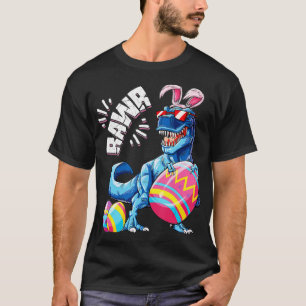 Easter Bunny Dinosaur T rex Eggs Boys Kids Girl Ra T-Shirt