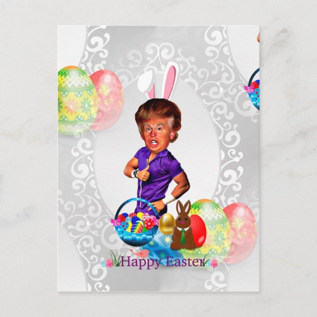 easter bunny donald trump holiday postcard (Front)
