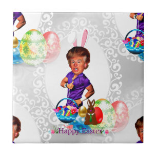 easter bunny donald trump tile