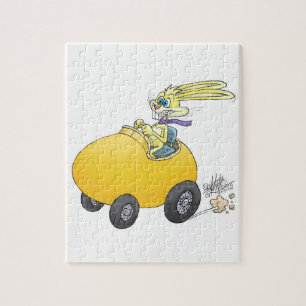 Easter bunny driving an Easter egg!.jpg Jigsaw Puzzle
