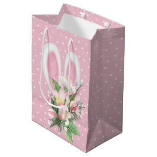 Easter Bunny Ears In Flower Bouquet  Medium Gift Bag
