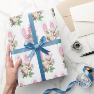 Easter Bunny Ears In Flowers Wrapping Paper