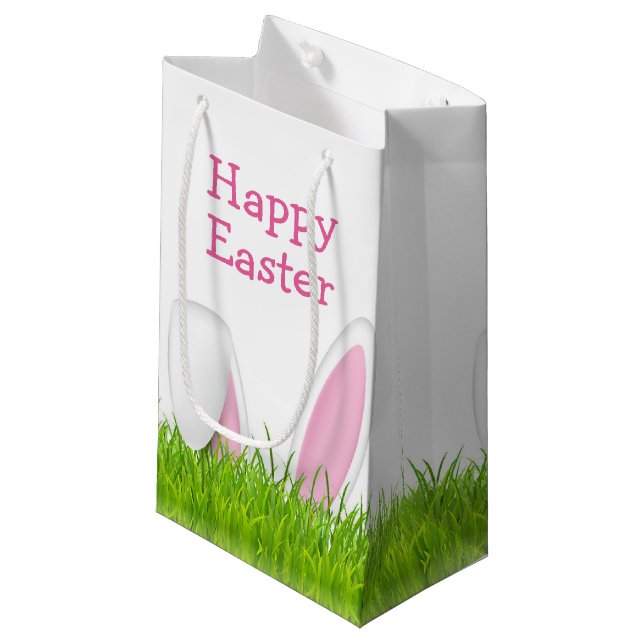 Easter Bunny Ears In Grass  Small Gift Bag (Front Angled)