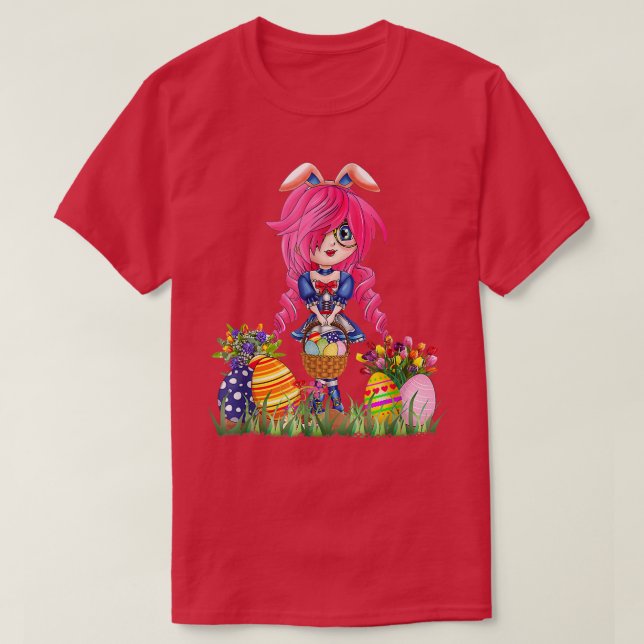 Easter Bunny Ears Japanese Anime Merch Cute Manga  T-Shirt (Design Front)