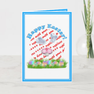 Easter Bunny (Ears & Nose Adjustable) Photo Frame Holiday Card