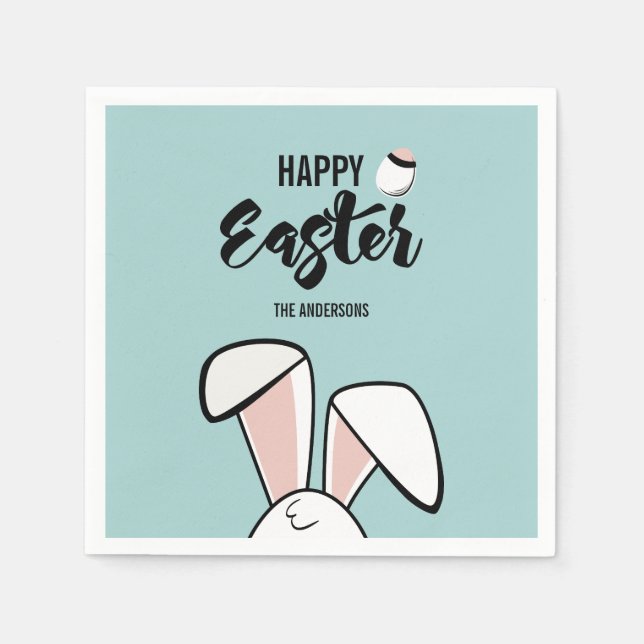 Easter Bunny Ears Paper Napkin (Front)