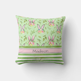 Easter Bunny Ears & Stripes  Cushion