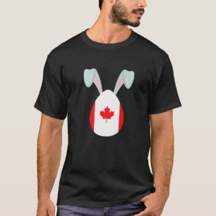 Easter Bunny Easter Egg Canadian Flag Happy Easter T-Shirt
