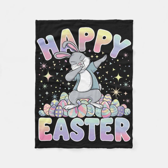 Easter Bunny Easter Egg  Fleece Blanket (Front)