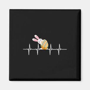 Easter Bunny Easter Egg Heartbeat Heart Rabbit Cut Magnet