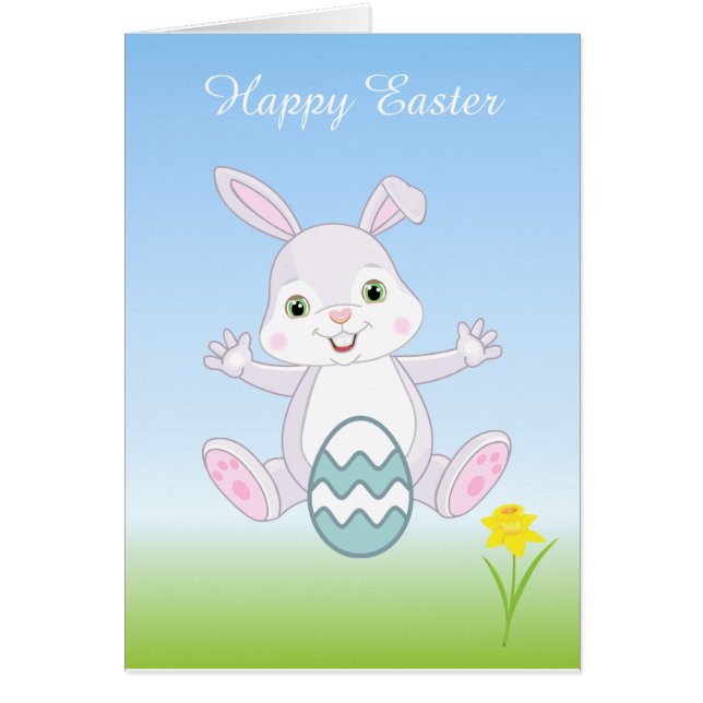 Easter Bunny & Easter Egg on Light Blue (Front)