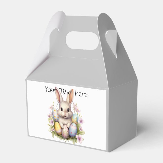 Easter Bunny & Easter Eggs Artwork Favour Box (Front Side)