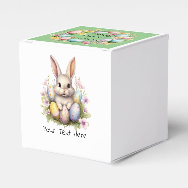 Easter Bunny & Easter Eggs Artwork Favour Box (Front Side)