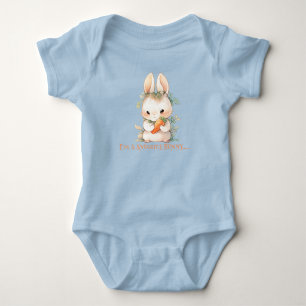 Easter Bunny Eating a Carrot Baby Bodysuit