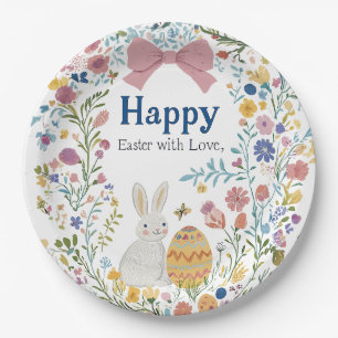 Easter Bunny, Egg, and Wreath Paper Plate