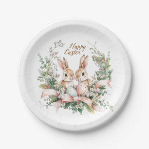 Easter Bunny, Egg, and Wreath  Paper Plate