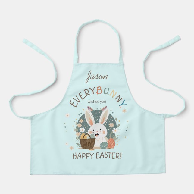 Easter Bunny Egg Basket ID1013 Apron (Front)