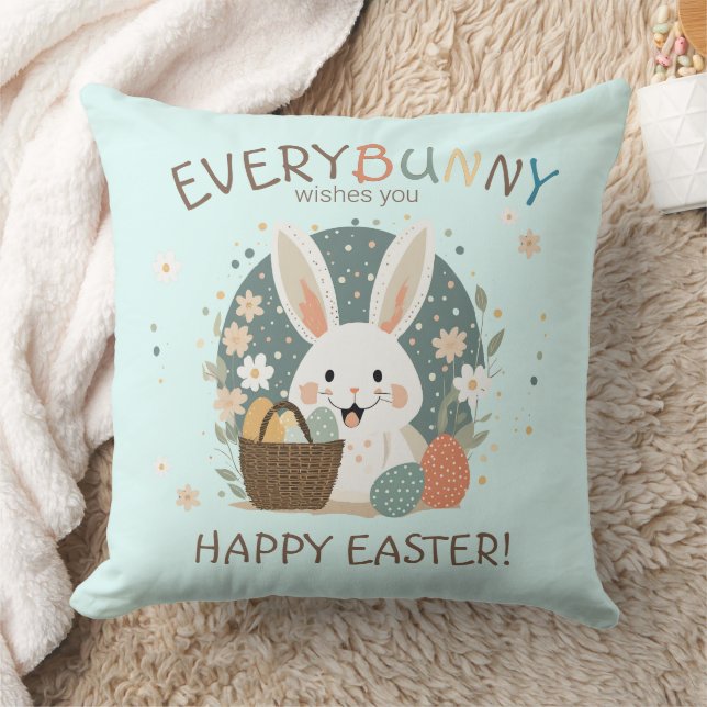 Easter Bunny Egg Basket ID1013 Cushion (Blanket)