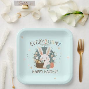 Easter Bunny Egg Basket ID1013 Paper Plate