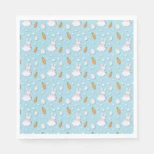 Easter Bunny, Egg & Carrot Pattern Cut-out Paper Napkin