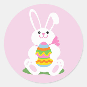 Easter Bunny   Egg Hunt Classic Round Sticker